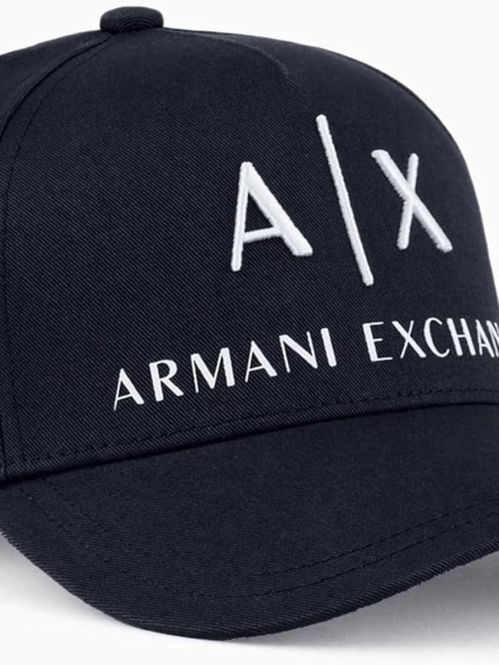 Armani Exchange Black Cap with White A|X Logo